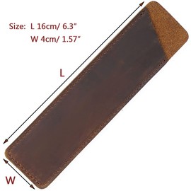Leather Pen Case Holder Vintage Pencil Storage Pen Pouch Protective Sleeve Cover for Pencil, Ballpoint Pen for Home Office (Black)