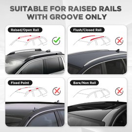 TANX Roof Rack Cross Bars with 4 Anti-Theft Locks | Heavy-Duty Universal Roof Rack (200lbs Capacity) | Universal Cross Bars That Fit Most Raised Side Rails Vehicles/SUVs (with Gap Design)