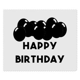 2 x 'Black Birthday Balloons' Microfibre Lens/Glasses Cleaning Cloths (LC00032584)