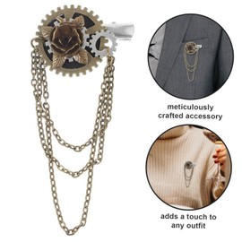 DOITOOL Gear Hairpin Steampunk Hair Accessories Steampunk Gear Hair Decor Steampunk Gear Hair Clips Steampunk Hair Barrettes Retro Hair Clip Corsage Brooch Pin Gears Lapel Metal Clock Miss