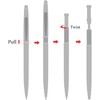LPYITKOOD Metallic Retractable Ballpoint Pens, Slim, Silver 6 PCS