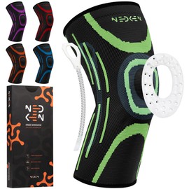 NeDKeN Knee Brace - Knee Brace with Joint Stabilization, Meniscus - Orthosis, Knee Support, Orthopaedic Knee Protection for Patella & Osteoarthritis, Sports & Rehabilitation Bandages (Green, S)