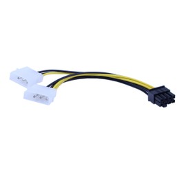 zdyCGTime 8 Pin to Dual 4 Pin Power Cable (2-Pack) for Graphics Cards (ASUS, EVGA, Gigabyte, Sapphire, XFX) - Black, 6 Inch, 180W, Male-to-Male, PCIe to Molex