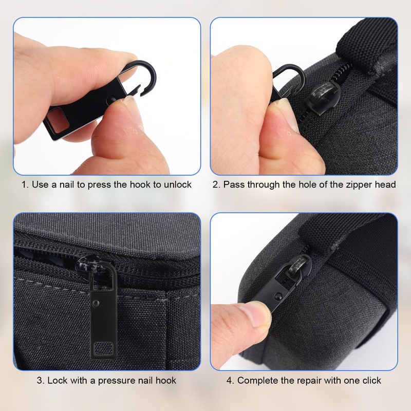 Gosknor 8pcs Zipper Pull, Detachable Zipper Tab Replacement Repair Kit