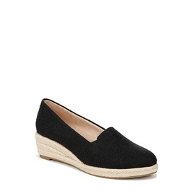 LifeStride Womens Kamilla Wedge Espadrilles Black Linen 8 M