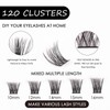 Individual Lashes 120 Cluster Lashes 3D False Eyelashes Natural Look