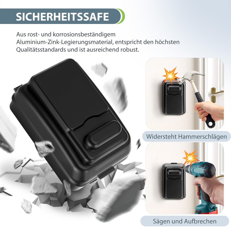 Key Safe with Number Code, Key Safe Outdoor Waterproof Key