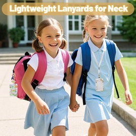 Lanyard with Card Holder Set, Cute Cat Card Holder for Lanyard White Extendable Badge Holder for School Bus Cruise Ship