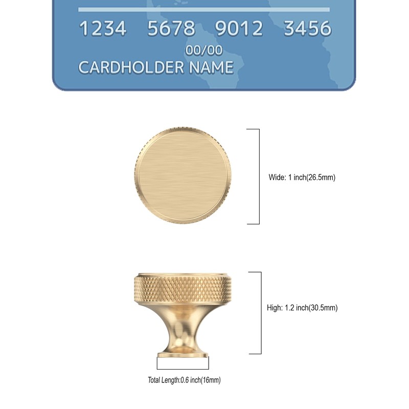 9BUILD 10 Pack Gold Cabinet Knobs Single Hole Cupboard Handles