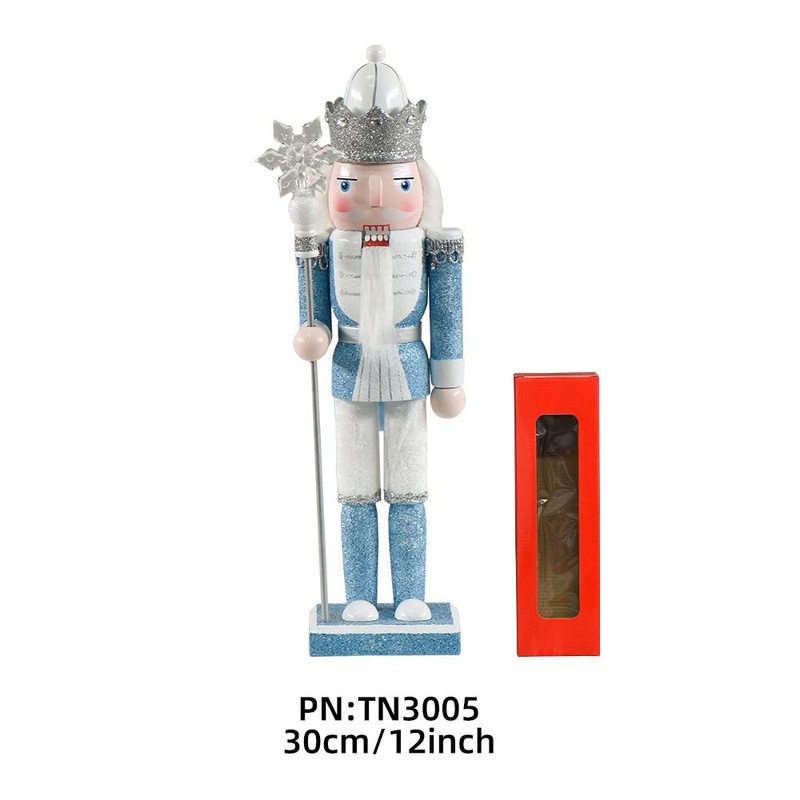CutitiUU 30CM Christmas Nutcracker Blue Snowflake King