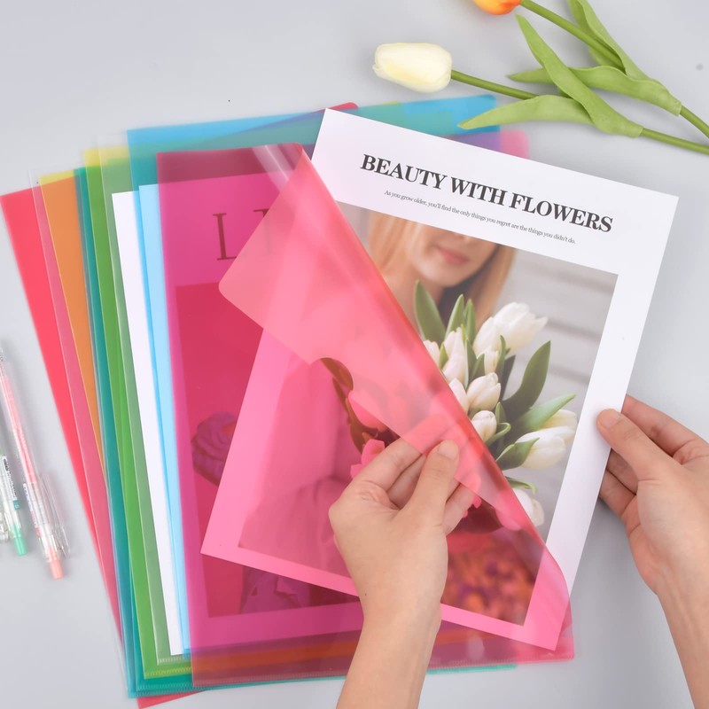 Pack of 30 A4 Document Wallets, Plastic Document Case, Transparent