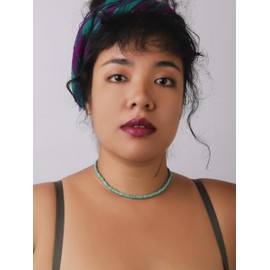 MINACHI Bohemian Created-Turquoise Beaded Necklace for Women, Minimalist Style Jewelry