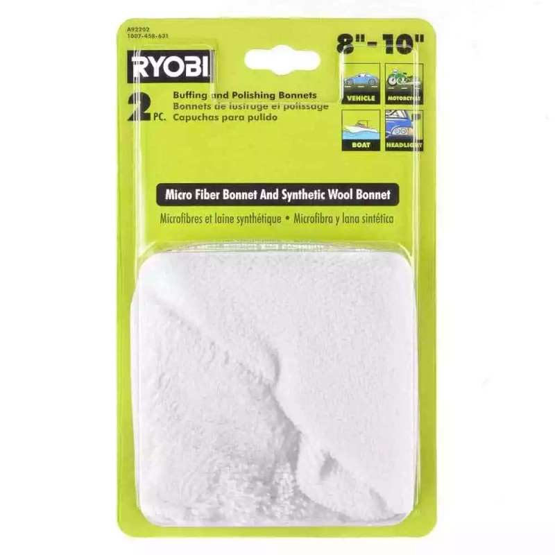 RYOBI A92202 8 in. to 10 in. Buffing Bonnet Set