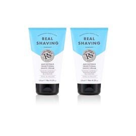 The Real Shaving Company Age Defence Traditional Shave Cream - Friction Free, Smooth Shave, Targeted Anti-Ageing for Dry or Mature Skin 2 x 125 ml