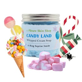Nature Skin Shop Jewelry Whipped Soap, Body Wash, Shower, Bath & Shave Cream, RING REVEAL inside! (CandyLand)