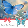 HPQQ Butterfly Necklace for Women Sterling Silver turquoise Pendant Necklace