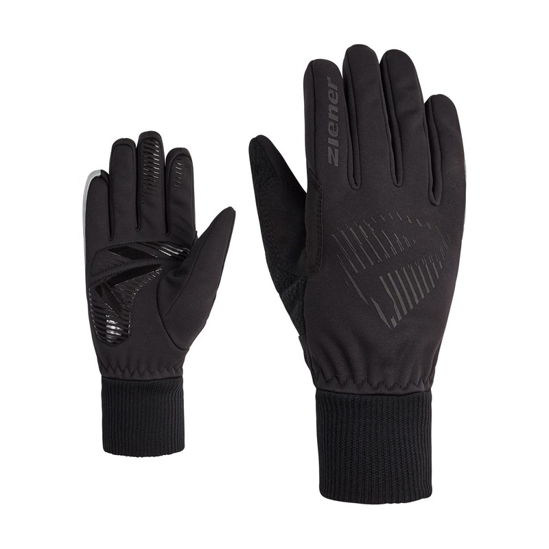 Ziener DOMMI Children's Cycling Gloves, Winter, Soft-Shell, Windproof, Lined, Black,