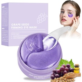 60 Parches de Ojos con Semillas de uva y Colágeno Eye Mask Hidratante Parches Ojos Bolsas y Ojeras, Hidrata Minimiza las Arrugas Hinchazón, Cuidado para Mujer y Hombre
