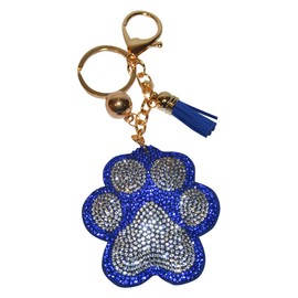 Popfizzy Bling Key Fob Keychain for Women Backpack Charm or Purse Accessory Key Ring Cool Key Chain Keyfob Keyholder Series 2 (Pawprint Blue)
