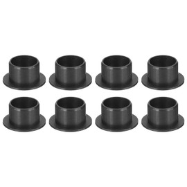 sourcing map 8Pcs Flanged Sleeve Bearing, Plastic Bushing ID 12mm x OD 14mm x Length 10mm POM Bushing, Black