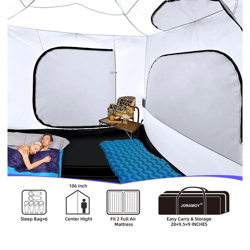 Joramoy Camping Cube for 10×10 Pop Up Canopy, Converts Straight