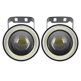 Reemplazo de iluminación brillante blanca universal 3 pulgadas LED Ojos de ángel de coche Luz antiniebla redonda Alto brillo DC 12V IP65 Impermeable