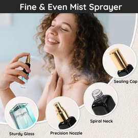 Segbeauty 8pcs Atomizer Sprayer for Fragrance, 15ML Portable Perfume Travel Bottle for Women, 0.5oz Refillable Liquid Cosmetic Container Kit for Perfume Cologne Dispenser with Refill Tool