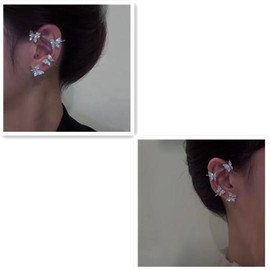 Fashion Earring Butterfly Ear Clip And Ear Hook Jewelry - Color: silver pair