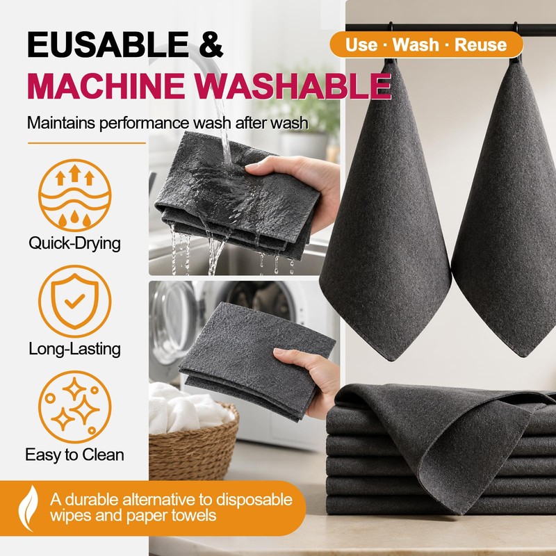 Magic Cleaning Cloth 6 Pack, 12 x 8 Inch Microfiber