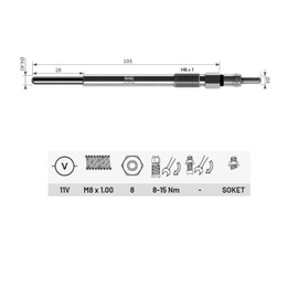 4 Pcs Heater Glow Plugs Intended For PEUGEOT 107, 206, 206+, 207, 307, 308, 407, 1007, 3008, 5008 (1.4 HDi, 1.6 HDi, 1.9 XSD) 2001 - Onwards 5960.F9, 5960.78, E161043, 1610429380 - AUTORCE