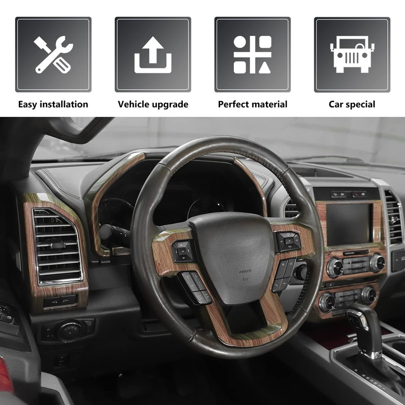 RAZPOY for F150 Interior Trim Kit, 11PCS Center Console Dashboard