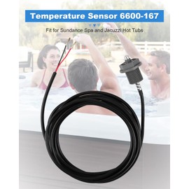 Nahntaipy 6600-167 Temperature Sensor with Box End Connectors and 6540-228 O-Ring, Fits for Sundance Spas and Jacuzzi Hot Tubs Black