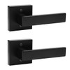 NIZADO Matte Black Dummy Door Handles 2 Pack, Square Single