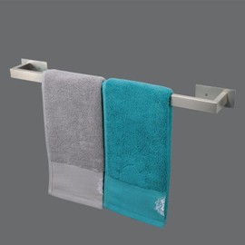 Vanloory Bathroom Towel Bar Self Adhesive, No Drilling Towel Rack Easy to Install, Hand Towel Holder Made of Premium Stainless Steel Sticky on Hand Towel Hanger for Kitchen, Toilet.(24IN, Brushed)