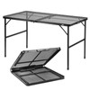 UNIFER Folding Grill Table: 4x2 Ft Portable Camping Table, Lightweight