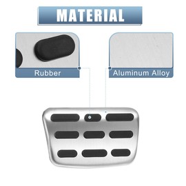 MACHSWON Car Brake Gas Accelerator Foot Pedal Pads Anti Slip No Drilling Aluminum Alloy Pedal Cover for Hyundai Tucson Sonata 2016-2021 for Kia K5 2021-2022 Silver Tone