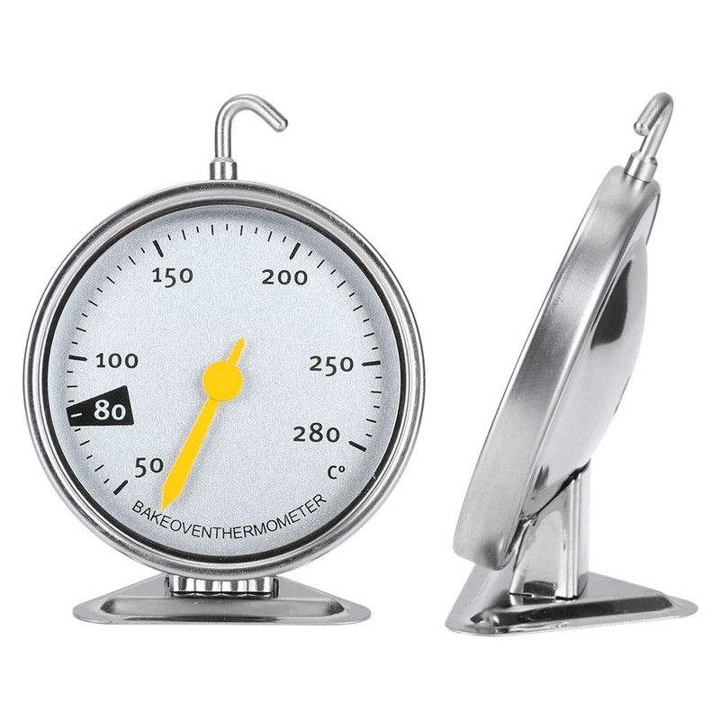 Stainless Steel Large Dial Oven Thermometer with Hooks Kitchen Stove