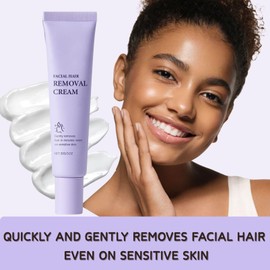 2Pcs Facial Hair Removal Cream for Women, Fast-Acting Gentle Formula Delays Regrowth Depilatory Cream,Moisturizing Painless Safe on Upper Lip, Chin, Face Hair Remover for Sensitive Skin