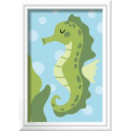 Ravensburger CreArt 23950 - Happy Seahorse - Painting by Numbers for Children from 7 Years, Painting Set with Frame, Brush and Acrylic Paints, Gift for Girls and Boys