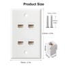 Ethernet Wall Plate, 4 Port Cat6 RJ45 Keystone Inline Coupler