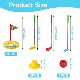 Dhqkqg Kids Golf Clubs Set, Adjustable Length Kids Golf Set, Toddler Golf Set Gifts for Boys Girls, Stainless Steel Golf Toddler Games Set, Indoor & Outdoor Sports Toys for Toddlers Age 3-5