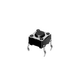 Alps Electric 0.2 inch (6 mm) Square Tact Switch (Stem Height: 0.17 inches (4.3 mm) [SKHHAJA010]
