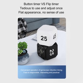 Induction Timer Gyroscope Cube Management and Cultivating Time Concept Suitable for Learning Cooking Office Yoga Compact and Lightweight Timer (Black)