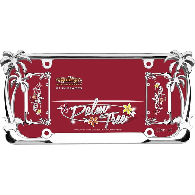 Cruiser Accessories 19003 Palm Tree License Plate Frame, Chrome