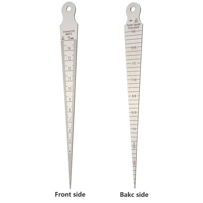 Yakamoz Taper Gage 1/32-5/8 Inch 1-15mm Stainless Gap Hole Taper
