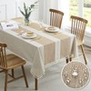 QIANQUHUI Embroidered Tablecloth for Dining Table,Dust Proof Spillproof Soil Resistant