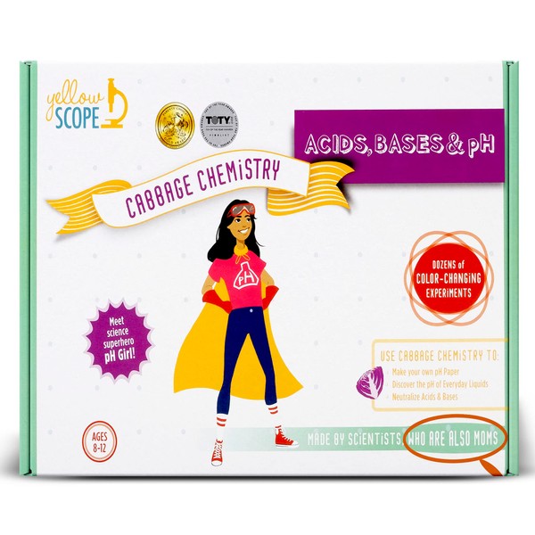YELLOW SCOPE Acids, Bases & pH Kit for Girls and Boys, Science Cabbage Chemistry, STEM Activities, For Kids Ages 8-12