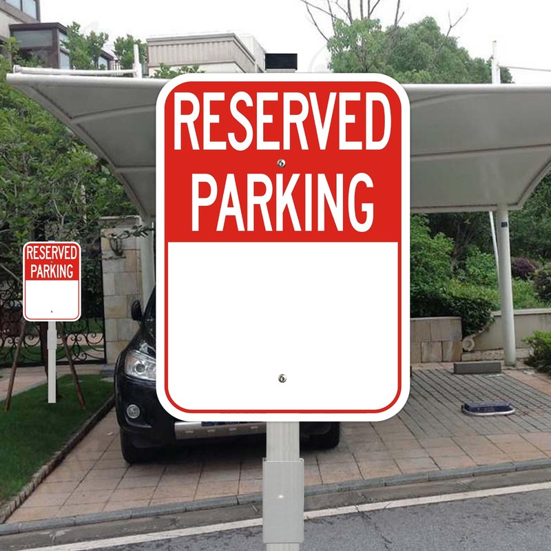 2Pack Blank Reserved Parking Sign with 36" Stakes, Write-On Sign