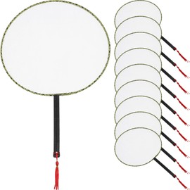 IMIKEYA 10Pcs Blank Fans: White Chinese Hand Fans Round Hand Fans DIY Painting Silk Cloth Fan Round Fan for Wedding, Dancing, Party Favors