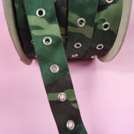 Unbranded Perial Co 5 Yards Camouflage Grommet Tape with 0.7cm Nickel Eyelet Cotton Twill